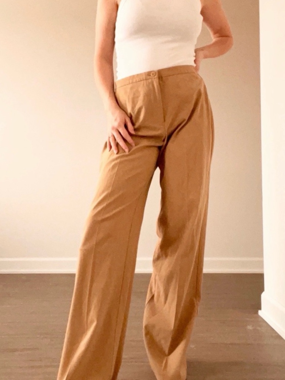 The Limited Tan Wide-Leg Pants